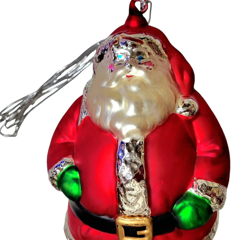 Handblown Glass Santa Claus Ornament Dept 56 Red 9
